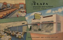 The Plaza Spanish Restaurant Sarasota, FL Postcard Postcard Postcard