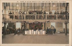 Scene in Callan Service Club, Camp Callan Postcard