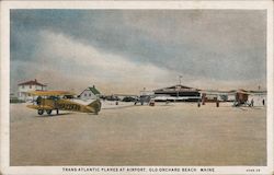 Trans-Atlantic Planes at Airport Postcard