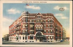 Athearn Hotel Oshkosh, WI Postcard Postcard Postcard