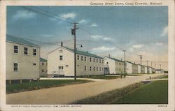 Company Street scene, Camp Crowder Postcard