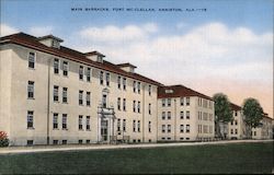 Main Barracks, Fort McClellan Postcard