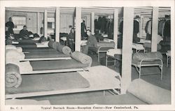 Typical barrack room - Reception center Postcard