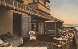 Balconies of Guest Rooms, Beach Hotel, Oak Bay Postcard