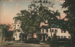 Congregational Church and Town Hall Postcard