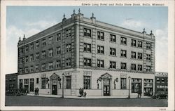 Edwin Long Hotel and Rolla State Bank Postcard