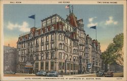 Hotel Vendome - Commonwealth Ave. at Dartmouth St. Boston, MA Postcard Postcard Postcard