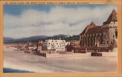 Beach Clubs and Movie Stars Homes Santa Monica, CA Postcard Postcard Postcard