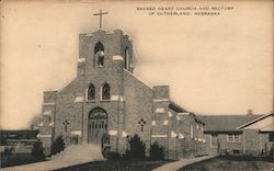 Sacred Heart Church and Rectory Postcard