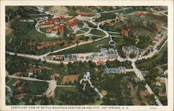 Aeroplane View of Battle Mountain Sanitarium and City Postcard