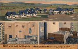 Pure Village Cottages - 5 miles south of Harrisonburg, Virginia on U.S. 11 Postcard