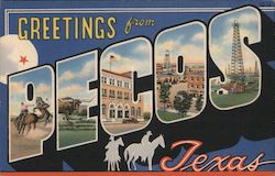 Greetings from Pecos Texas Postcard