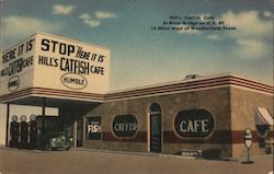 Hill's Catfish Cafe at River Bridge on U.S. 80 - 15 miles west of Weatherford, Texas Postcard Postcard Postcard