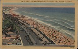 Beach, Los Angeles County Playground Postcard
