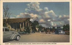 Entrance to Bright Angel Lodge, Grand Canyon National Park Postcard
