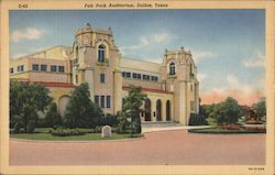 Fair Park Auditorium Dallas, TX Genuine Curteich-Chicago "C.T. Art-Colortone" Postcard Postcard Postcard