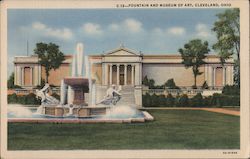 Fountain and Museum of Art Cleveland, OH Postcard Postcard Postcard
