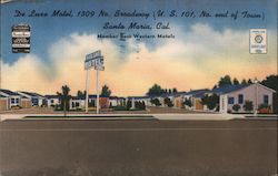 De Luxe Motel - 1309 No. Broadway (U.S. 101, No. end of town) Santa Maria, CA Postcard Postcard Postcard
