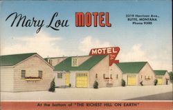 Mary Lou Motel - 3219 Harrison Ave. - At the bottom of "the richest hill on Earth" Postcard