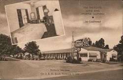 The Travo-tel motor hotel - On U.S. 50, south entrance to city Stockton, CA Postcard Postcard Postcard