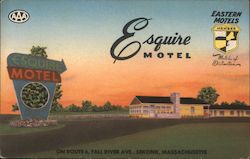 Esquire Motel - On Route 6, Fall River Ave Seekonk, MA Postcard Postcard Postcard