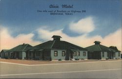 Dixie Motel, One Mile West of Brenham on Highway Texas Postcard Postcard Postcard