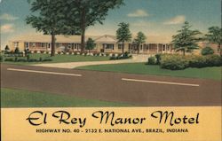 El Rey Manor Motel Brazil, IN Postcard Postcard Postcard