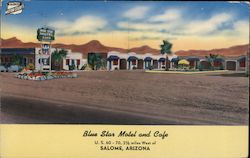 Blue Star Motel and Cafe - U.S. 60-70, 2 1/2 miles west of Salome, Arizona Postcard