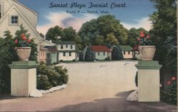 Sunset Plaza Tourist Court - Route 9 Postcard