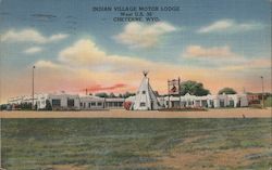 Indian Village Motor Lodge - West U.S. 30 Postcard