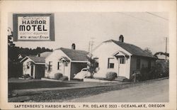 Saftenberg's Harbor Motel Postcard