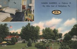 Sunken Gardens, on Highway 30 4 1/2 miles east of Gettysburg, Pa. Pennsylvania Postcard Postcard Postcard