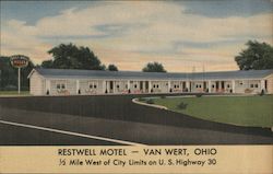 Restwell Motel - 1/2 mile west of city limits on U.S. Highway 30 Postcard