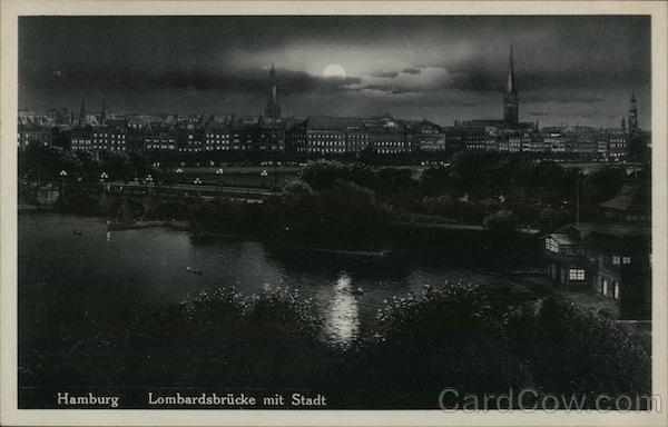 Lombardsbrucke Mit Stadt Hamburg Germany