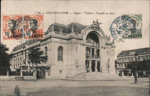 Cochinchine - Saigon - Theatre - Facade et cotes Indo-China Vietnam