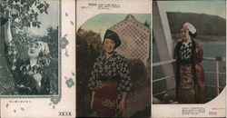 Lot of 3: Japanese Women Postcard