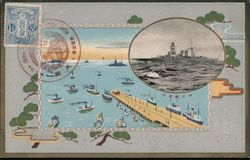 Japanese navy battleship Postcard