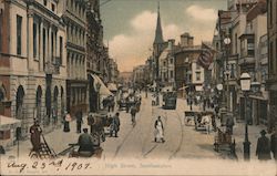 Looking Along High Street Postcard