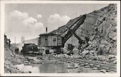 Shannon Power Scheme - shovel excavator working in rock Ireland Postcard Postcard Postcard
