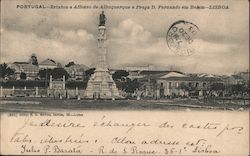 Estatua a Affonso de Albuquerque e Praça D. Fernando em Belem Postcard
