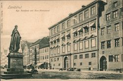 Landshut Kgl. Residenz mit Max-Monument Postcard