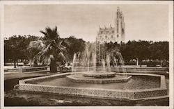 Fontaine et jardins de la Région Civile Casablanca, Morocco Africa Postcard Postcard Postcard