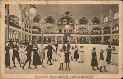 Ice skaters inside the Berliner Eis-Palast Postcard