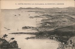 Cote d'Azur from the air, Menton to Cannes Postcard