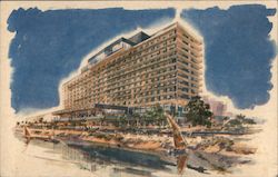 A painting of the Nile Hilton Postcard
