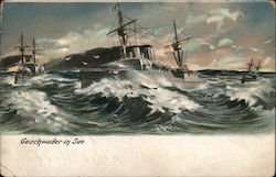 Geschwader in See. Postcard
