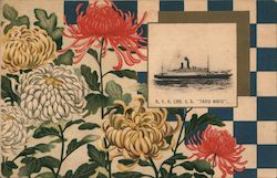 N.Y.K. Line S.S. Taiyo Maru - Chrysanthemums Postcard