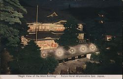 Nightview of the Main Building Fujiya Hotel Postcard