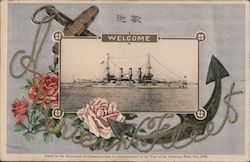 WELCOME Issued by the Department of Communications in commemoration of the Visit of the American Fleet, Oct. 1908 Postcard