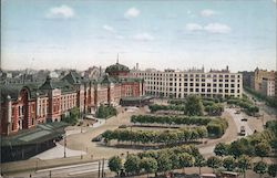 Square in Front of Tokyo Central Station Postcard